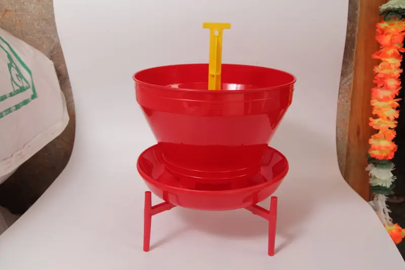 turbo 4 kg broiler feeder poultry equipment with controlled feed flow by Roots Poultry Industries